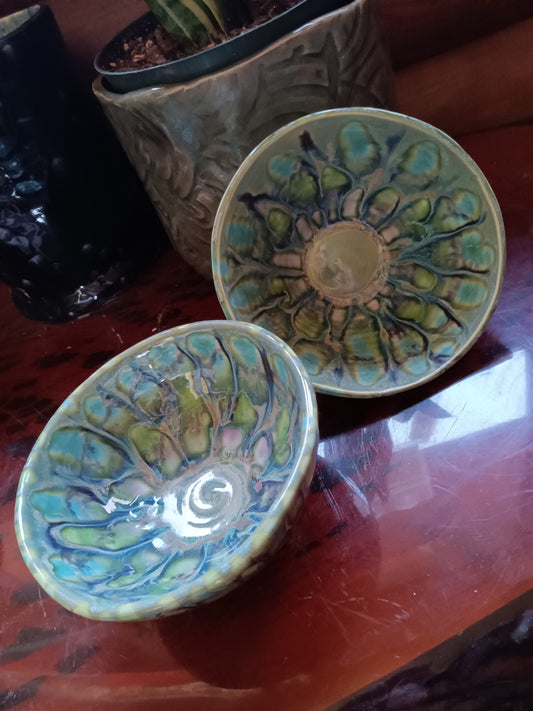 Peacock green bowl